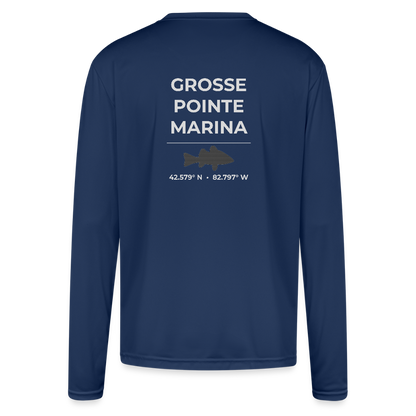 GROSSE POINTE MARINA PERFORMANCE LONG SLEEVE - navy