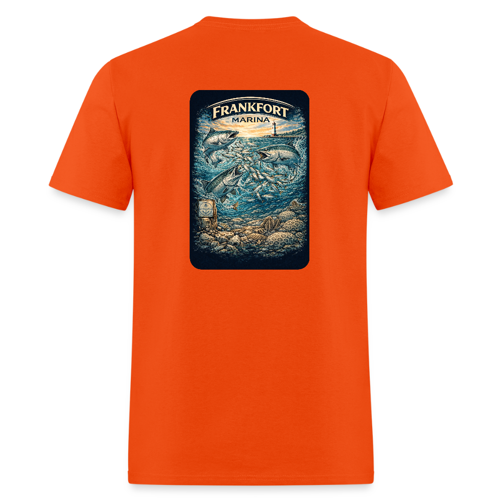 Frankfort Marina T-Shirt | Lake Michigan Coastal Heritage - orange