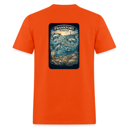 Frankfort Marina T-Shirt | Lake Michigan Coastal Heritage - orange