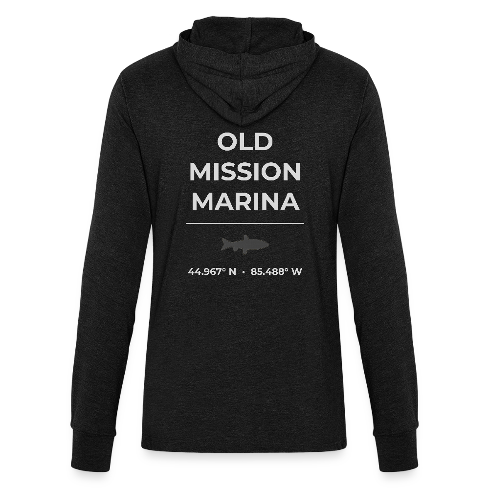 OLD MISSION MARINA LONG SLEEVE HOODED TEE - heather black