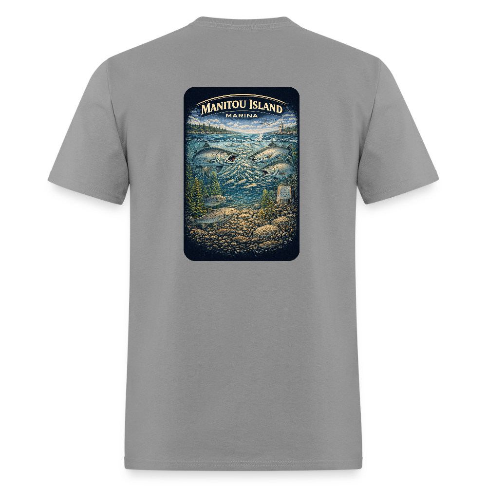 Manitou Island Marina T-Shirt | Michigan Marina Series - rock