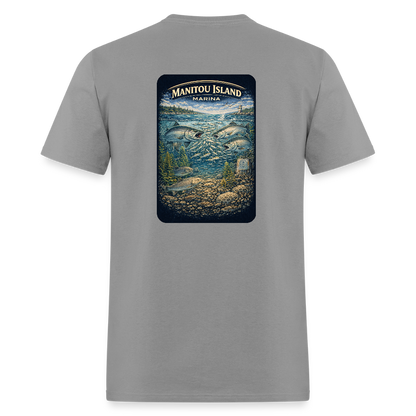 Manitou Island Marina T-Shirt | Michigan Marina Series - rock