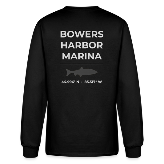 BOWERS HARBOR MARINA LONG SLEEVE T-SHIRT - black