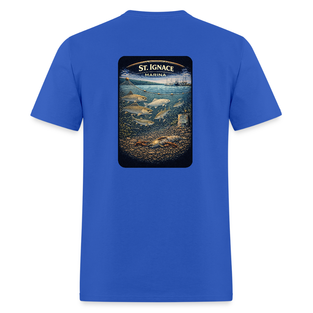 St. Ignace Marina T-Shirt | Michigan Marina Series - royal blue