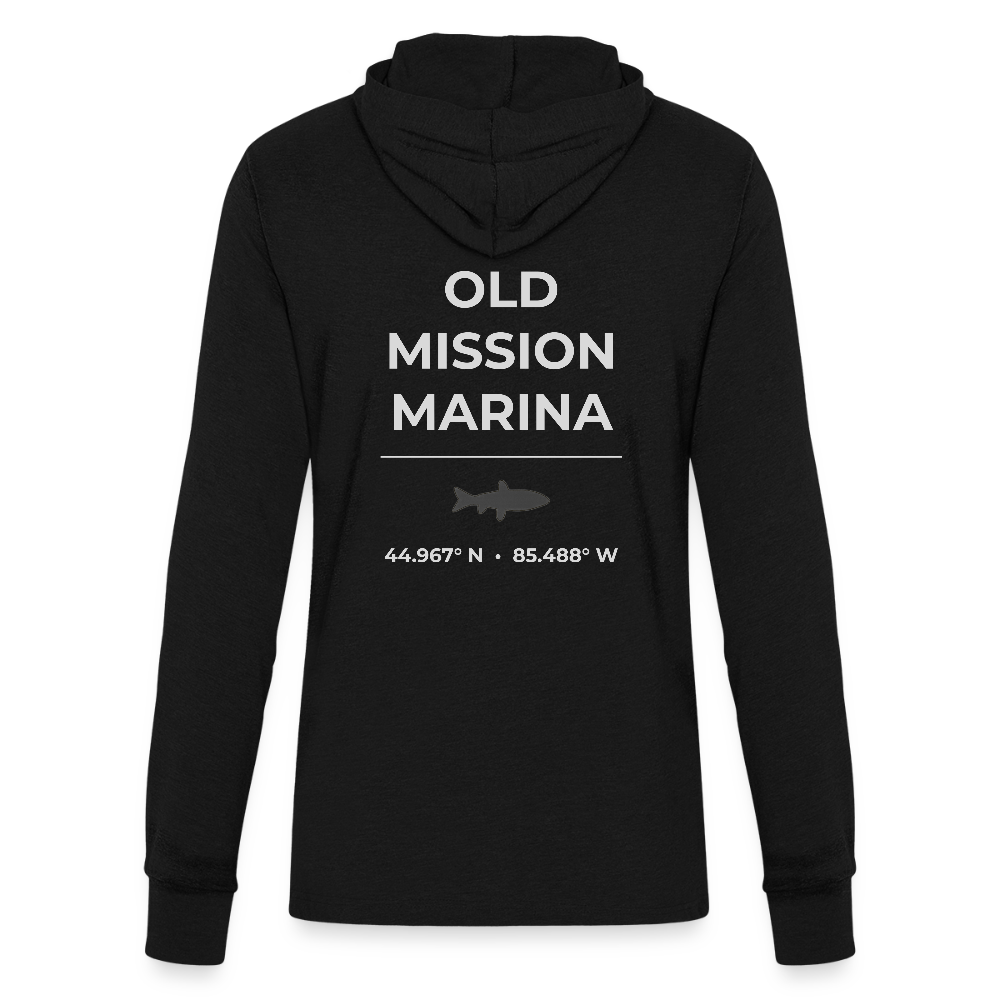 OLD MISSION MARINA LONG SLEEVE HOODED TEE - black