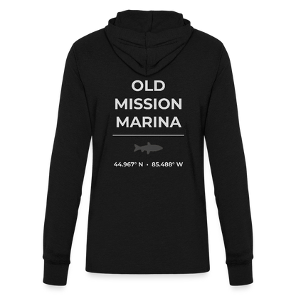 OLD MISSION MARINA LONG SLEEVE HOODED TEE - black