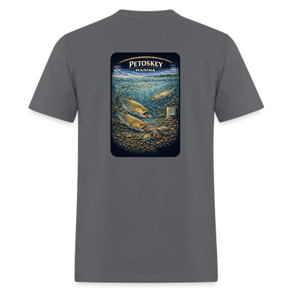 Petoskey Marina T-Shirt | Michigan Marina Series - charcoal