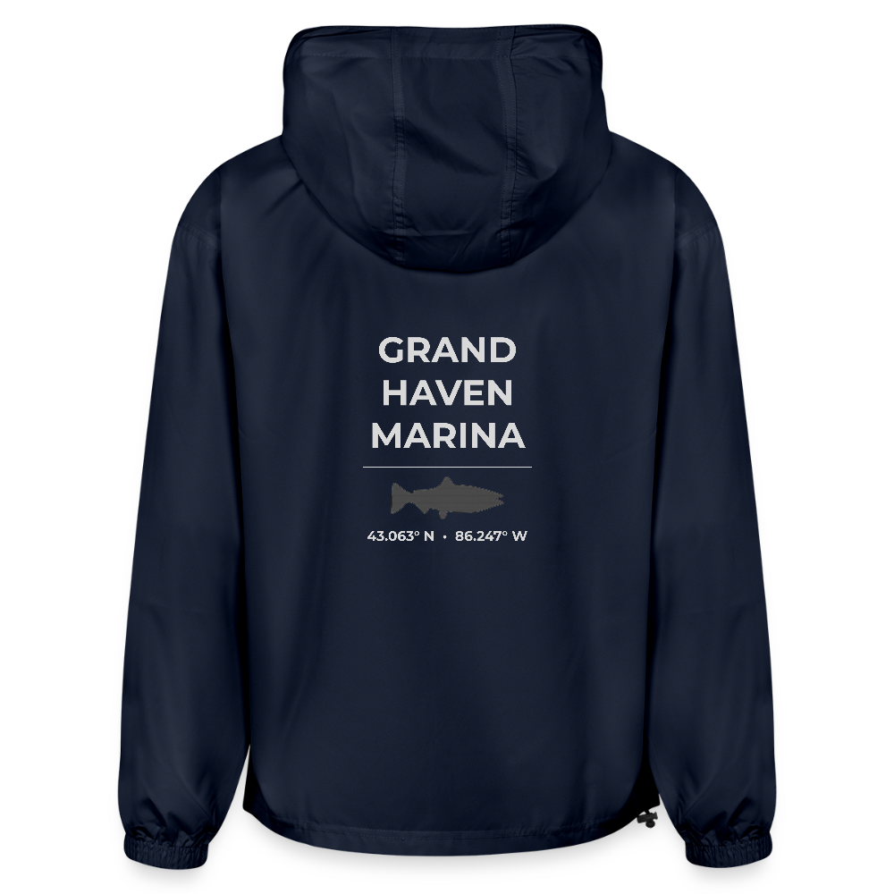 GRAND HAVEN MARINA PACKABLE HALF-ZIP JACKET - french navy