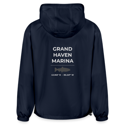 GRAND HAVEN MARINA PACKABLE HALF-ZIP JACKET - french navy