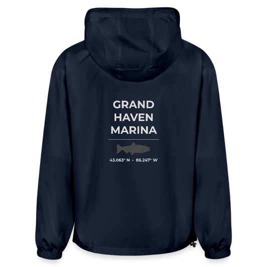 GRAND HAVEN MARINA PACKABLE HALF-ZIP JACKET - french navy