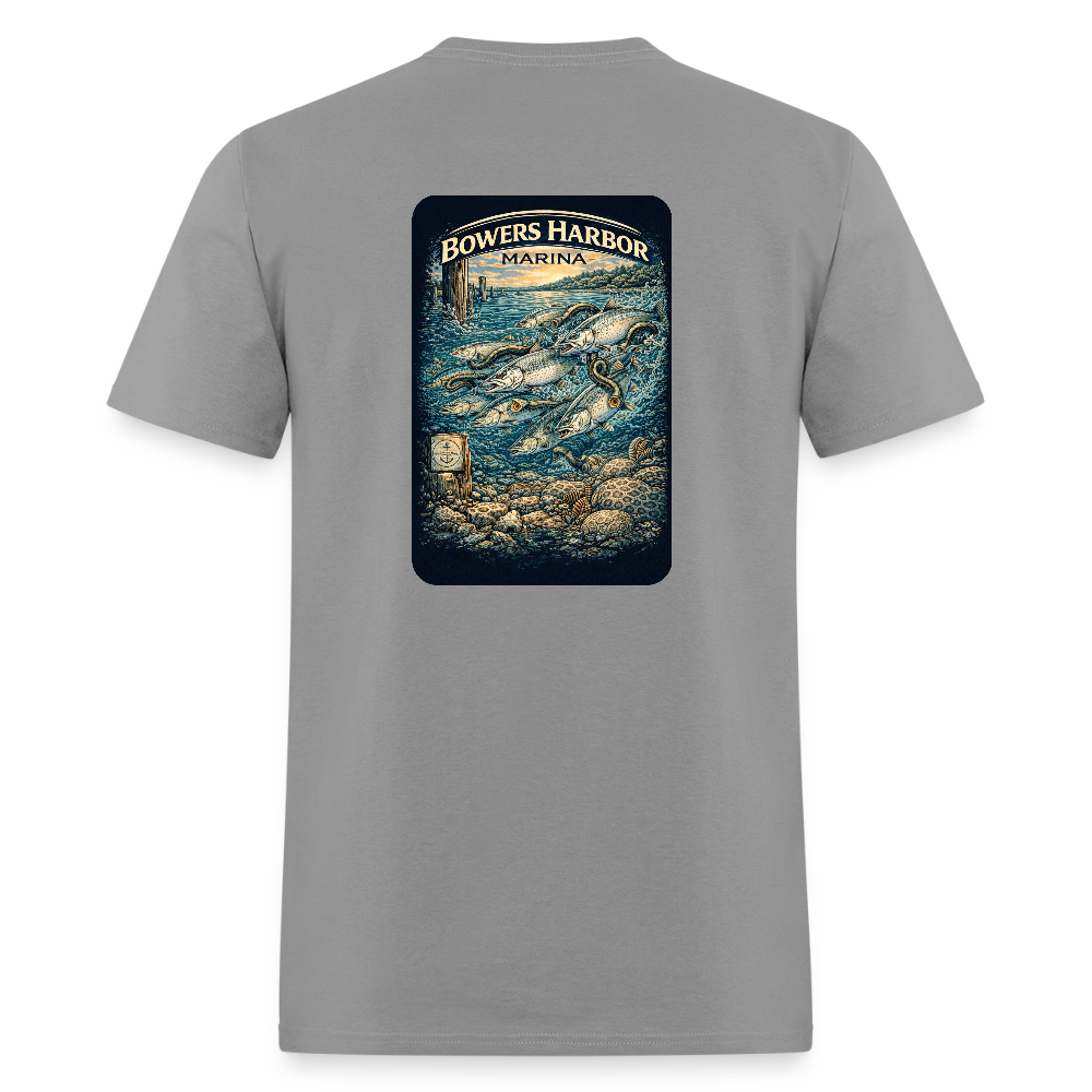 Bowers Harbor Marina T-Shirt | Lake Michigan Coastal Heritage - rock