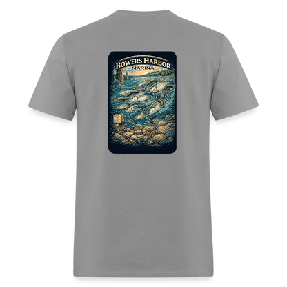 Bowers Harbor Marina T-Shirt | Lake Michigan Coastal Heritage - rock