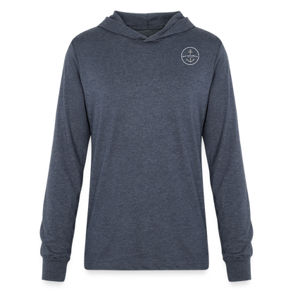 GROSSE ILE MARINA LONG SLEEVE HOODED TEE - heather navy