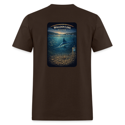 Walloon Lake Marina T-Shirt | Michigan Marina Series - brown