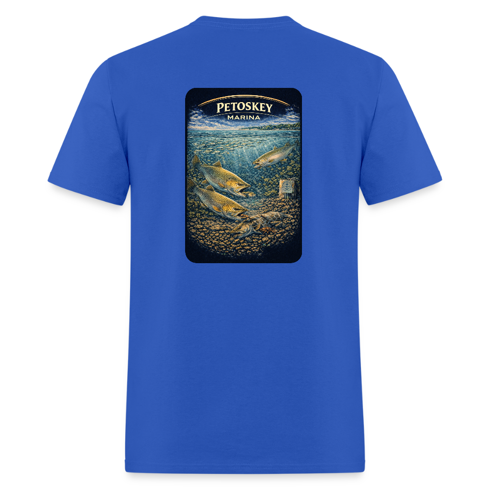Petoskey Marina T-Shirt | Michigan Marina Series - royal blue