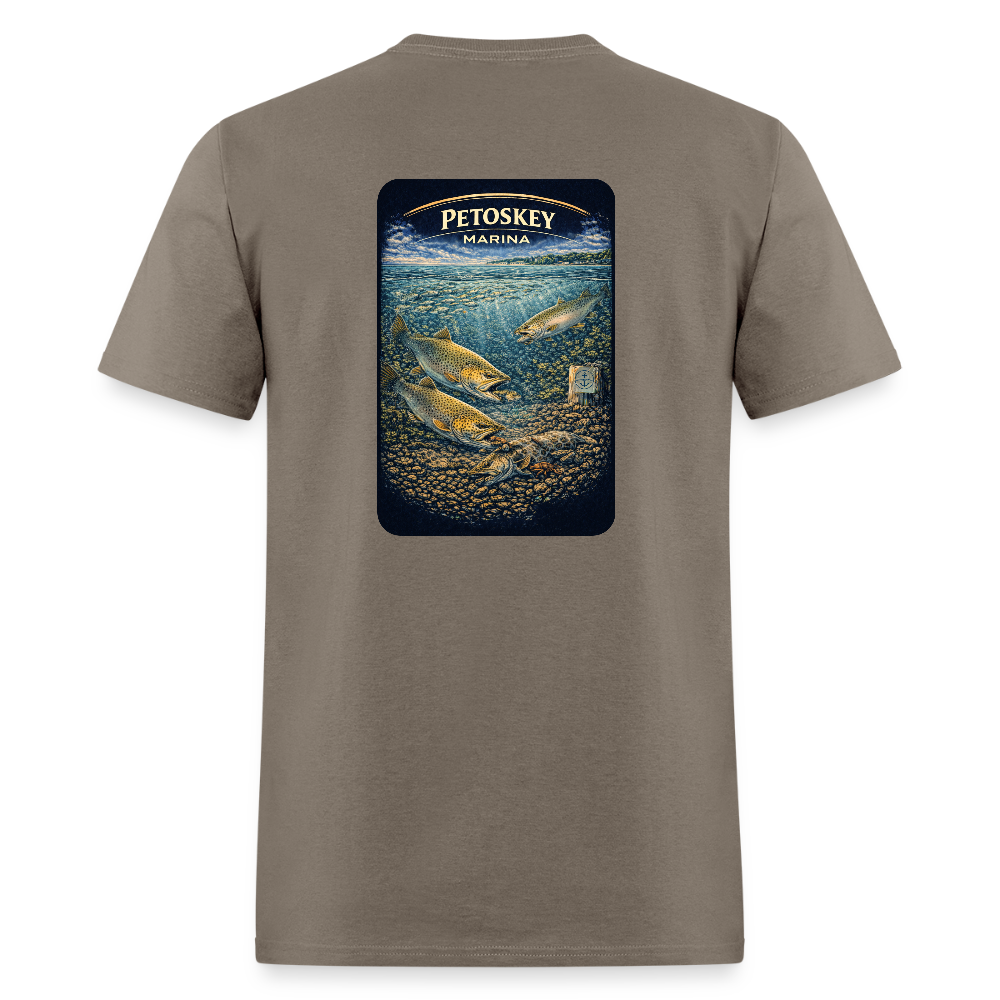 Petoskey Marina T-Shirt | Michigan Marina Series - safari