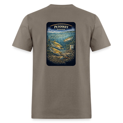 Petoskey Marina T-Shirt | Michigan Marina Series - safari