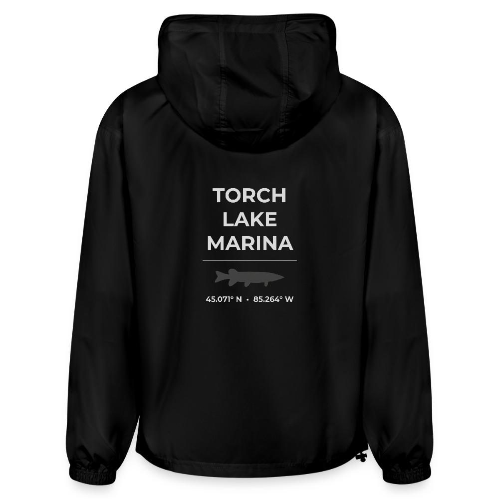 TORCH LAKE MARINA PACKABLE HALF-ZIP JACKET - black