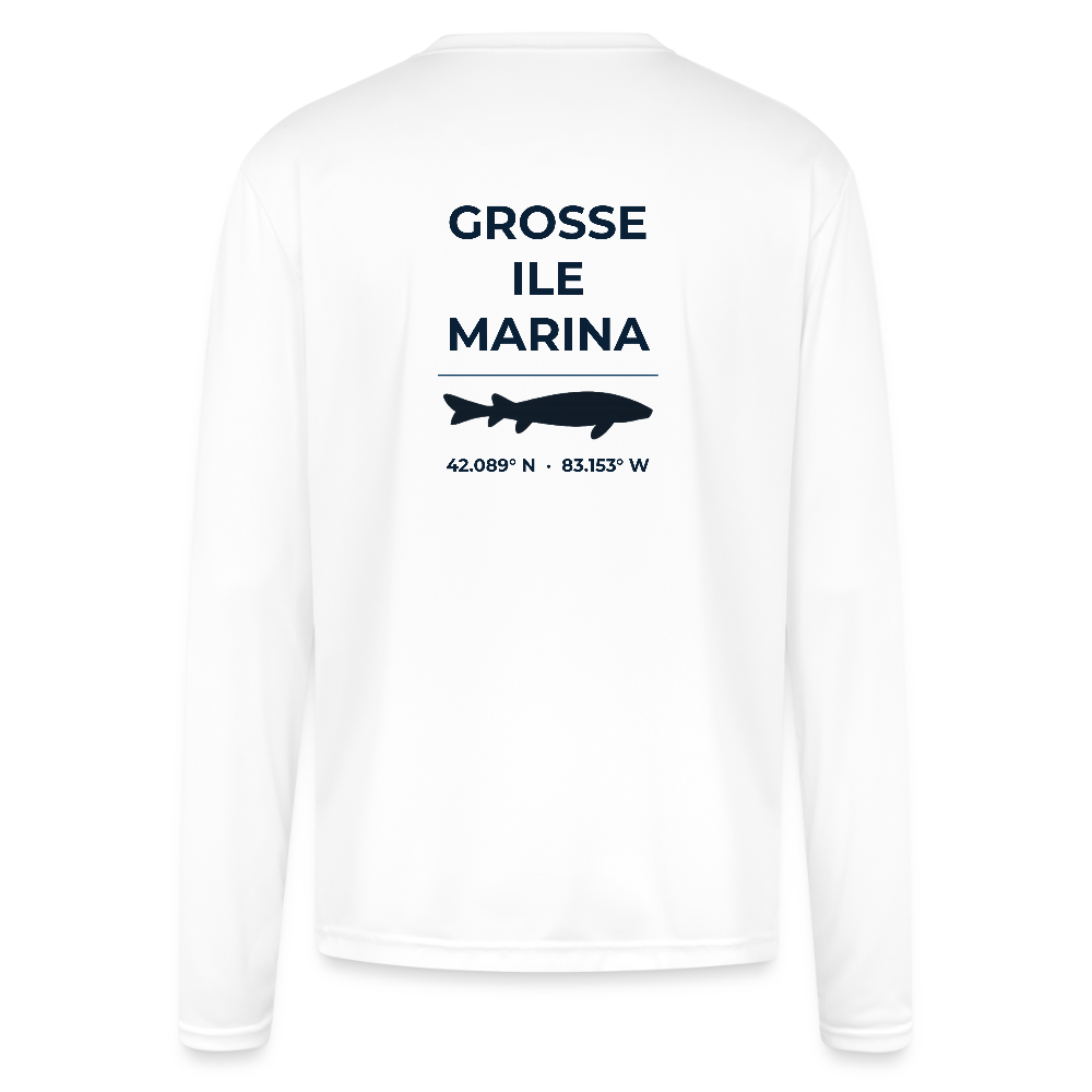 GROSSE ILE MARINA PERFORMANCE LONG SLEEVE - white