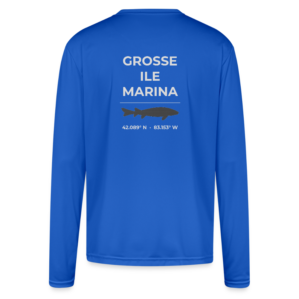 GROSSE ILE MARINA PERFORMANCE LONG SLEEVE - royal blue