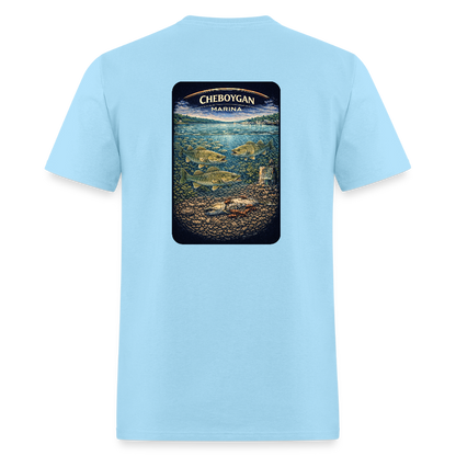 Cheboygan Marina T-Shirt | Michigan Marina Series - powder blue