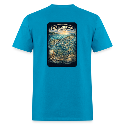 Lake Charlevoix Marina T-Shirt | Michigan Inland Water Heritage - turquoise