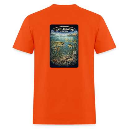 Lake Leelanau Marina T-Shirt | Michigan Marina Series - orange