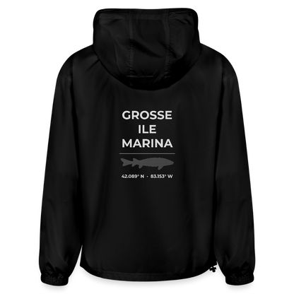 GROSSE ILE MARINA PACKABLE HALF-ZIP JACKET - black