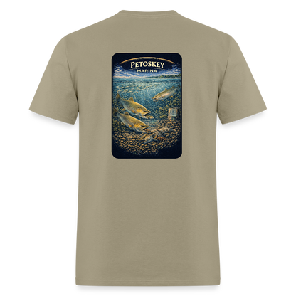 Petoskey Marina T-Shirt | Michigan Marina Series - khaki