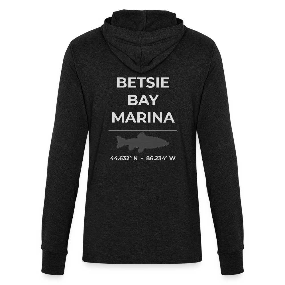 BETSIE BAY MARINA LONG SLEEVE HOODED TEE - heather black