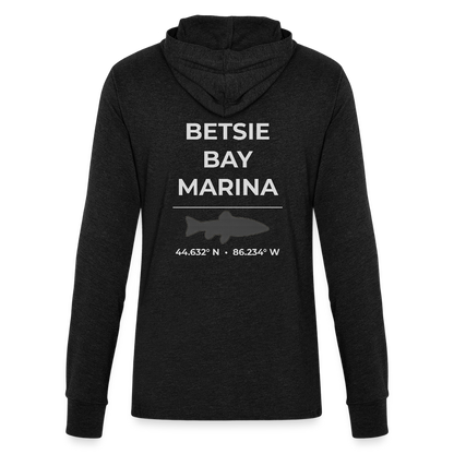 BETSIE BAY MARINA LONG SLEEVE HOODED TEE - heather black