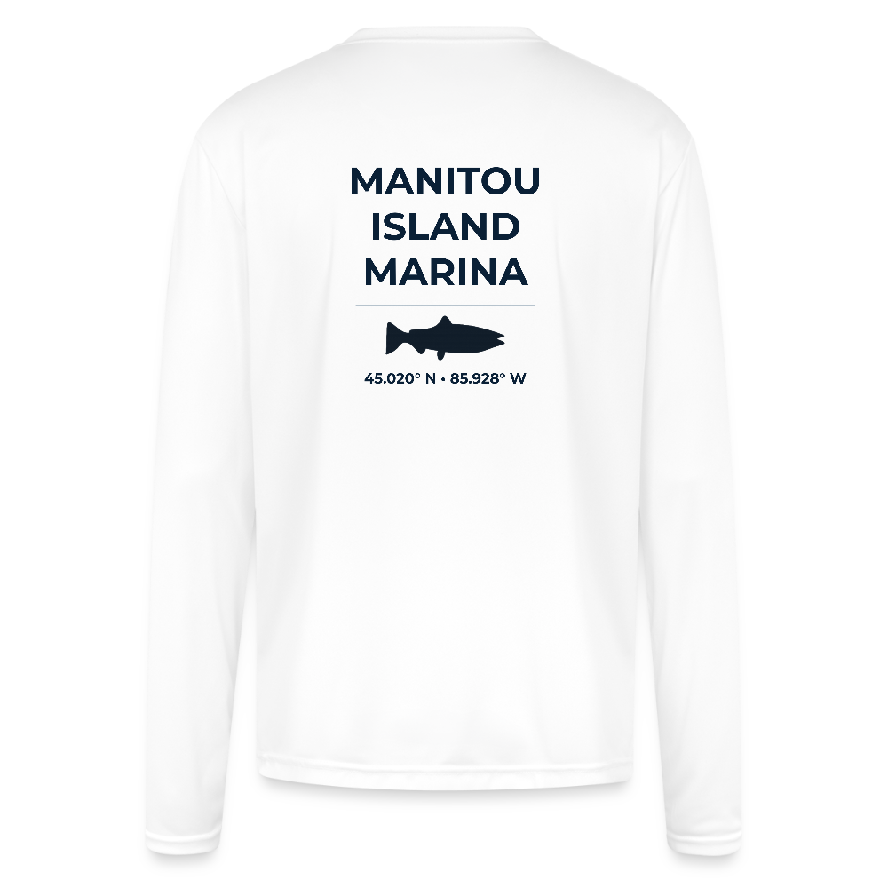 MANITOU ISLAND MARINA PERFORMANCE LONG SLEEVE - white