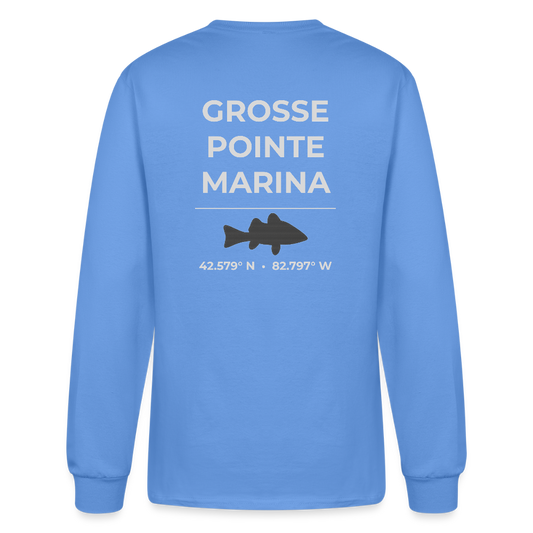 GROSSE POINTE MARINA LONG SLEEVE T-SHIRT - carolina blue