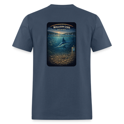 Walloon Lake Marina T-Shirt | Michigan Marina Series -  blue dusk