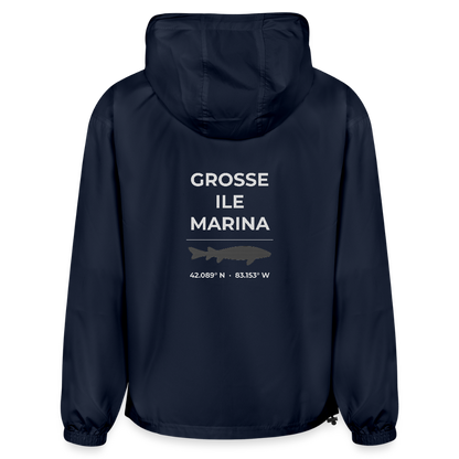 GROSSE ILE MARINA PACKABLE HALF-ZIP JACKET - french navy