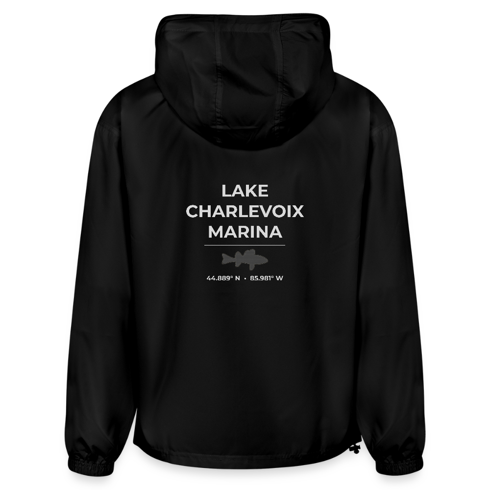 LAKE CHARLEVOIX MARINA PACKABLE HALF-ZIP JACKET - black
