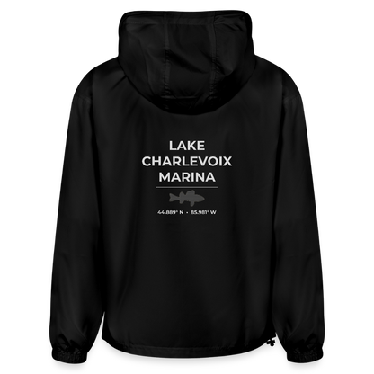 LAKE CHARLEVOIX MARINA PACKABLE HALF-ZIP JACKET - black