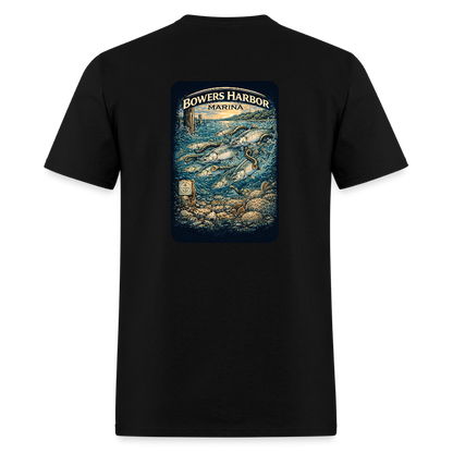Bowers Harbor Marina T-Shirt | Lake Michigan Coastal Heritage - black