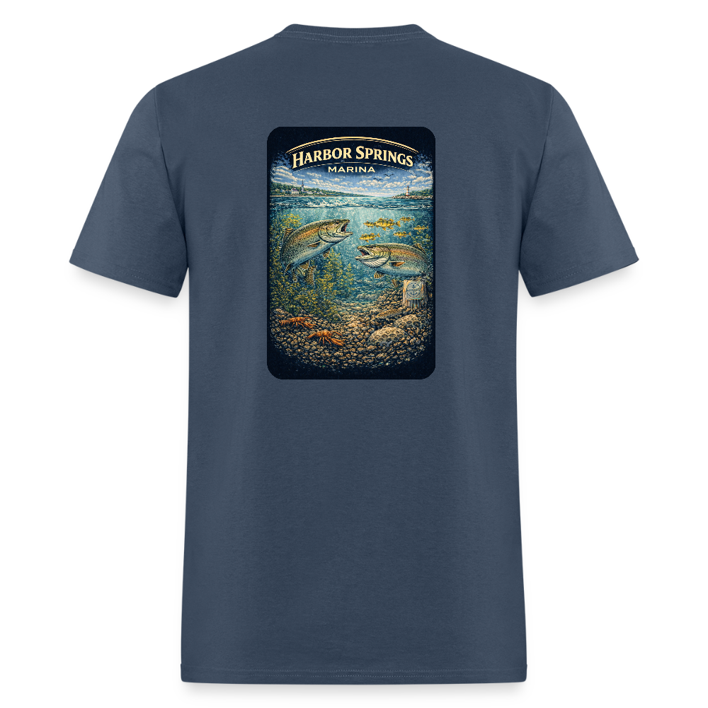 Harbor Springs Marina T-Shirt | Michigan Marina Series -  blue dusk