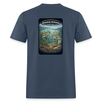 Harbor Springs Marina T-Shirt | Michigan Marina Series -  blue dusk