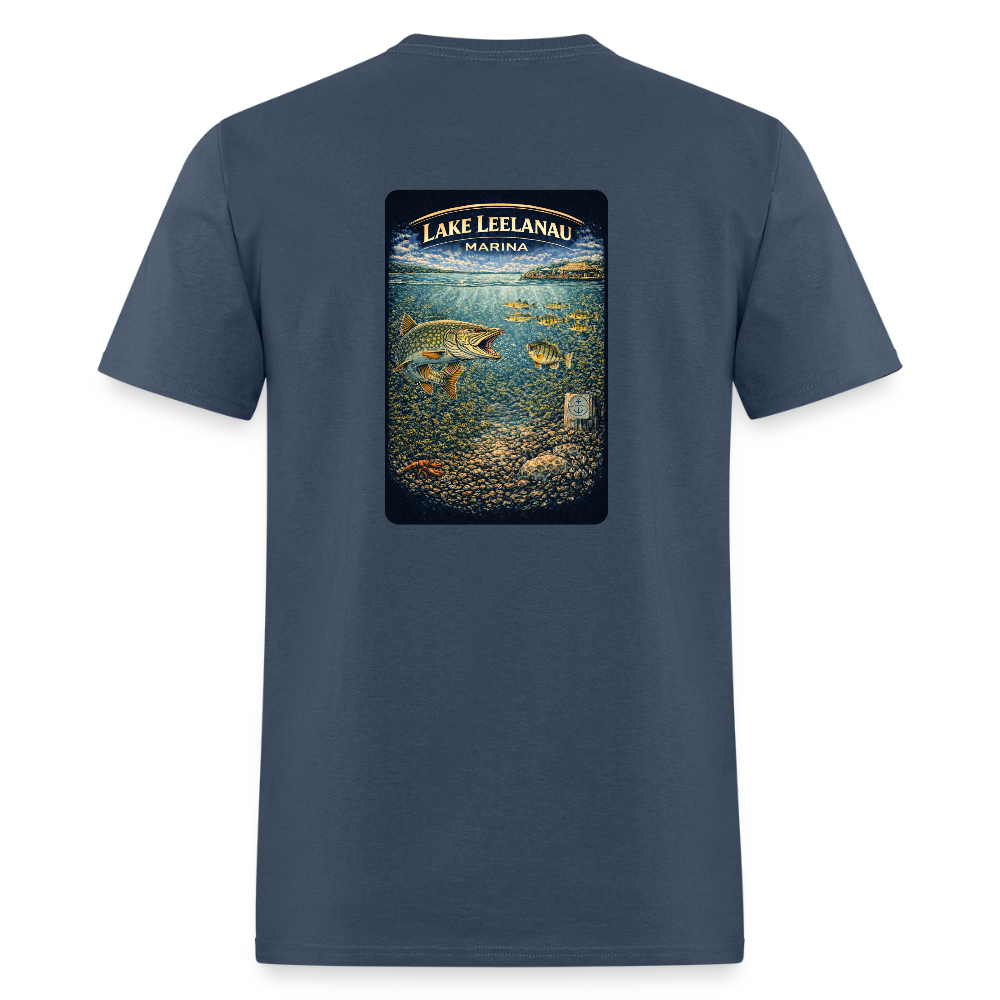 Lake Leelanau Marina T-Shirt | Michigan Marina Series -  blue dusk