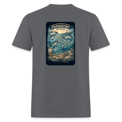 Frankfort Marina T-Shirt | Lake Michigan Coastal Heritage - charcoal