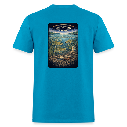 Cheboygan Marina T-Shirt | Michigan Marina Series - turquoise