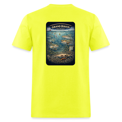 Grand Haven Marina T-Shirt | Michigan Marina Series - safety green