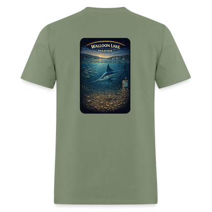 Walloon Lake Marina T-Shirt | Michigan Marina Series - military green