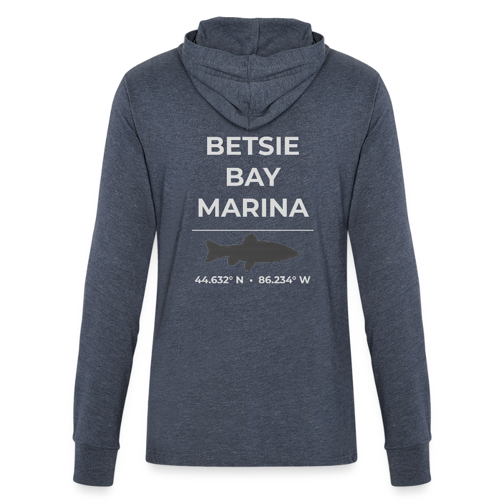 BETSIE BAY MARINA LONG SLEEVE HOODED TEE - heather navy