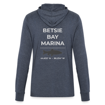 BETSIE BAY MARINA LONG SLEEVE HOODED TEE - heather navy