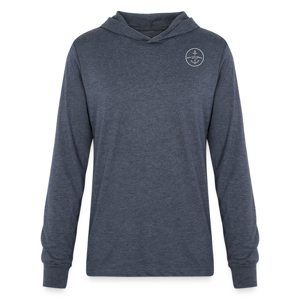 BOARDMAN RIVER MARINA LONG SLEEVE HOODED TEE - heather navy