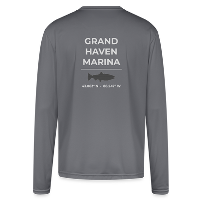 GRAND HAVEN MARINA PERFORMANCE LONG SLEEVE - gray
