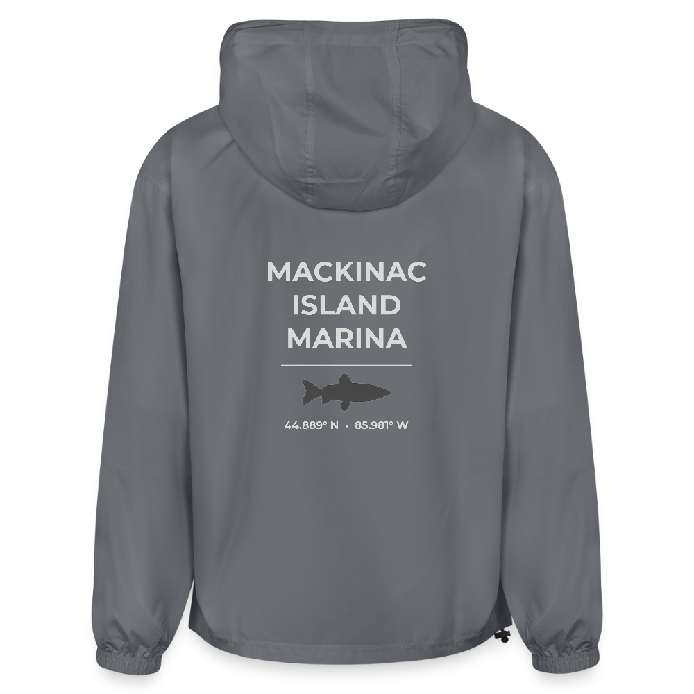 MACKINAC ISLAND MARINA PACKABLE HALF-ZIP JACKET - gray